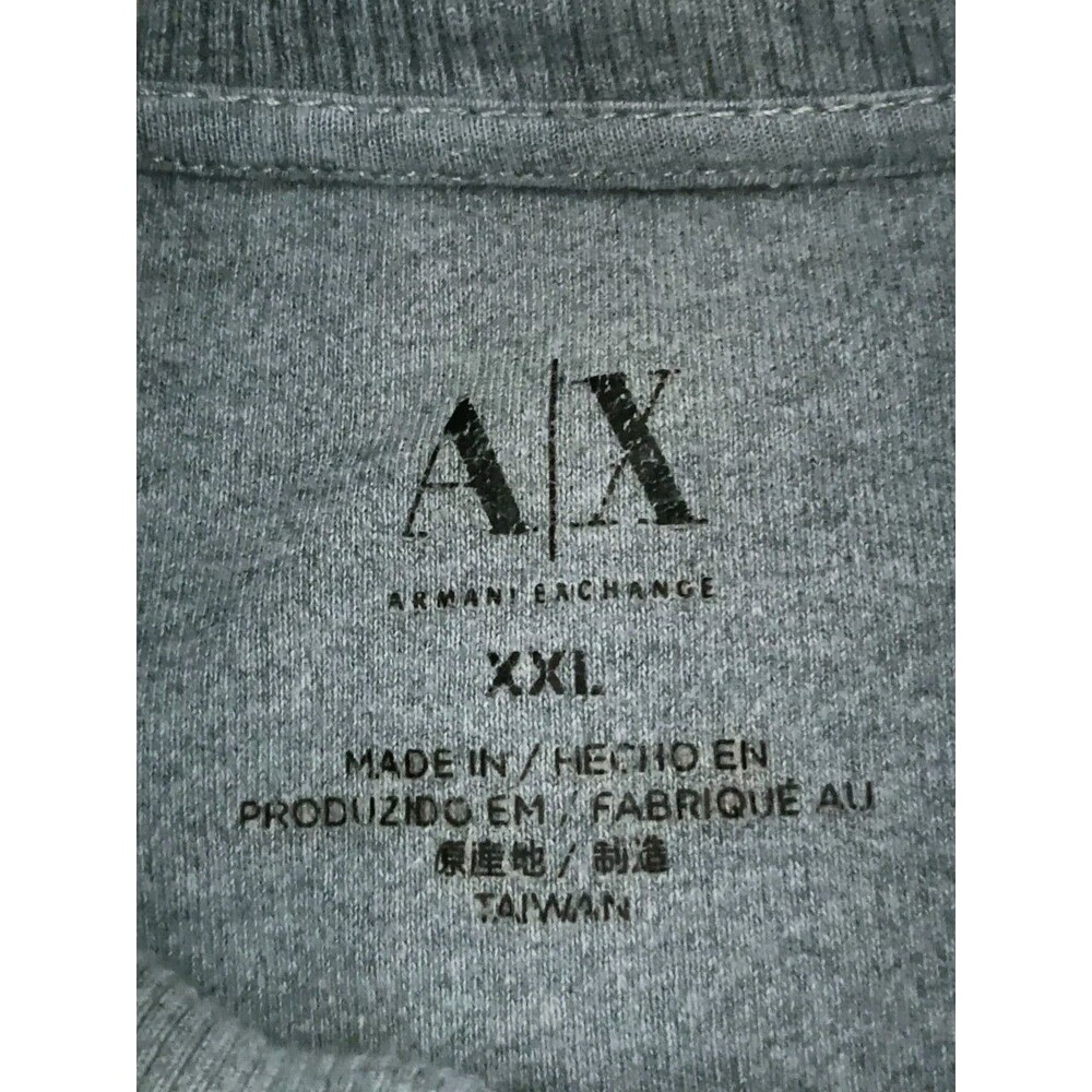 Armani Exchange Pullover Sweatshirt Half Zip Gray Pockets Men's 2XL - Picture 3 of 7